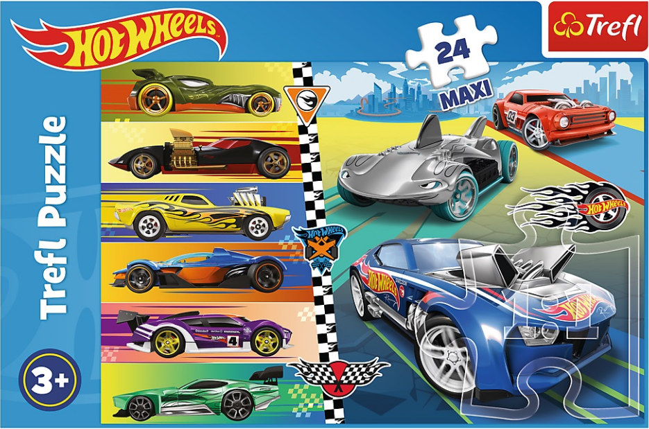 Пазли Trefl 24ел. Maxi Швидкі перегони. Hot Wheels №14362 — купити | Канцелярський Сад